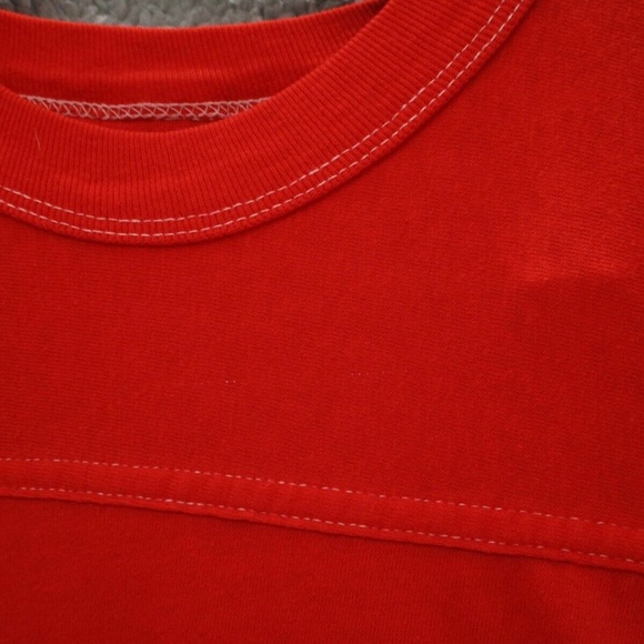 Adidas Shirt Adult Medium Vintage 1970s Silent Ringer Spellout Logo Orange Mens - Picture 9 of 14